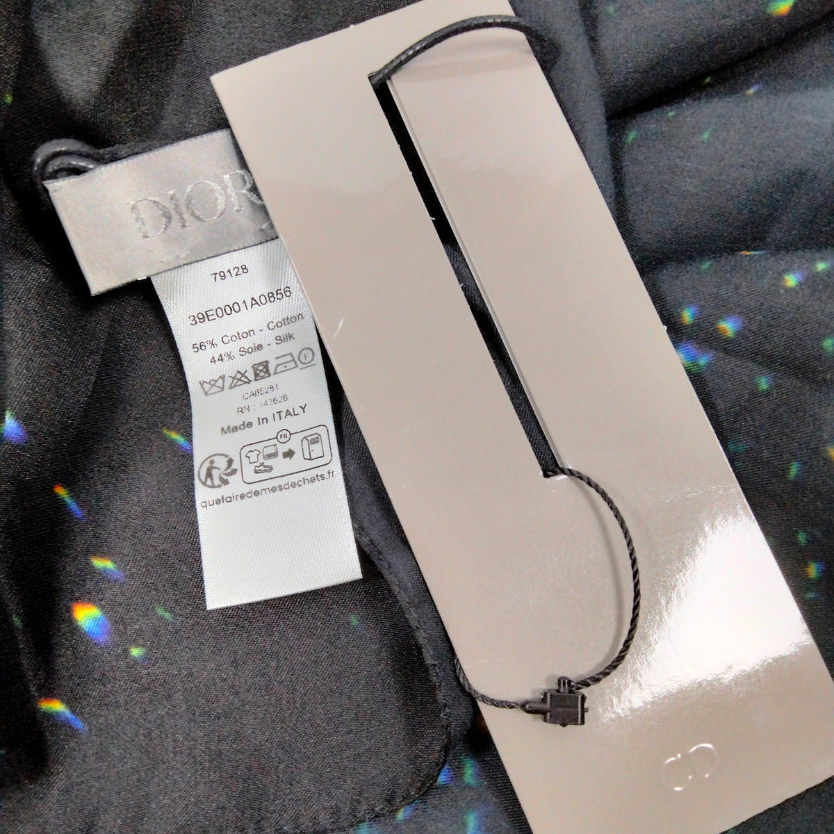 Dior Black City Lights Cotton & Silk Scarf — original detail 5