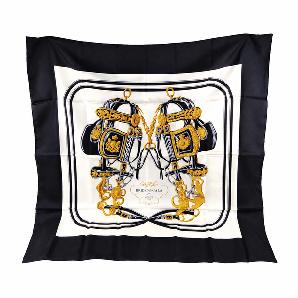 Hermès Brides de Gala Silk Scarf — Black & Ivory