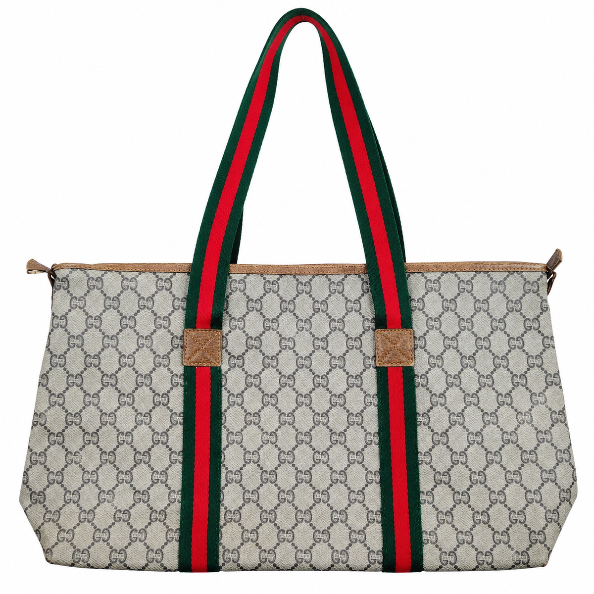 Gucci GG Plus Coated-Canvas Web-Stripe Tote — isolated cover