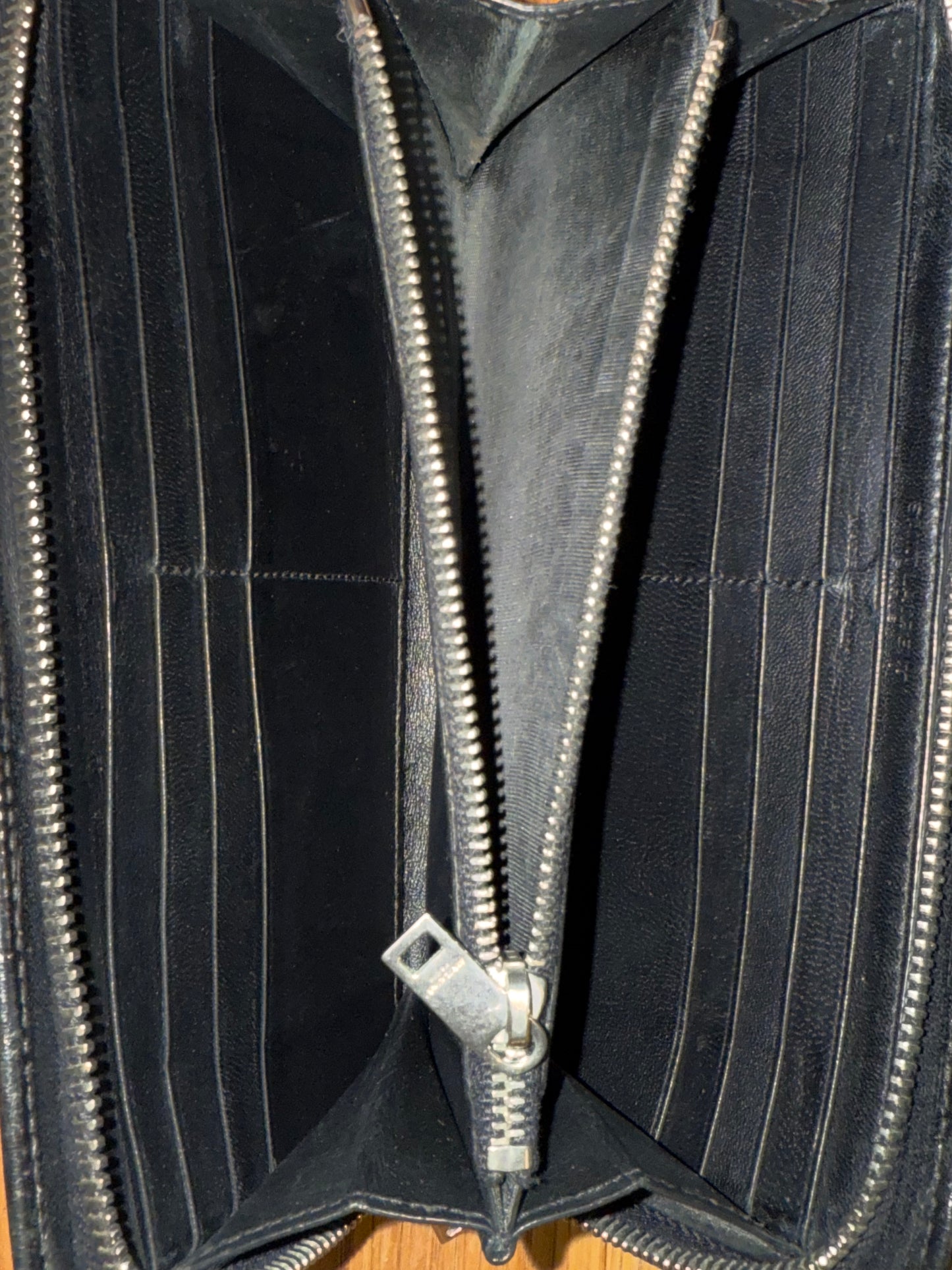 Saint Laurent Croc-Embossed Leather Zip Wallet