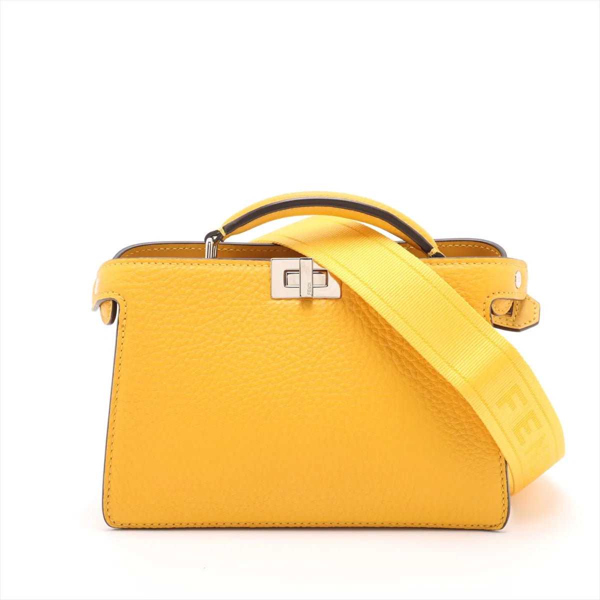 Fendi Peekaboo ISeeU Leather Two-Way Handbag Yellow