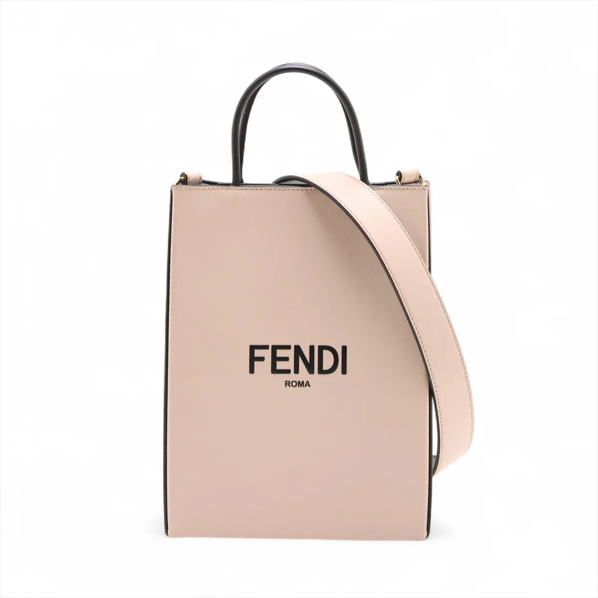Fendi Vertical Leather Two-Way Shoulder Bag Pink