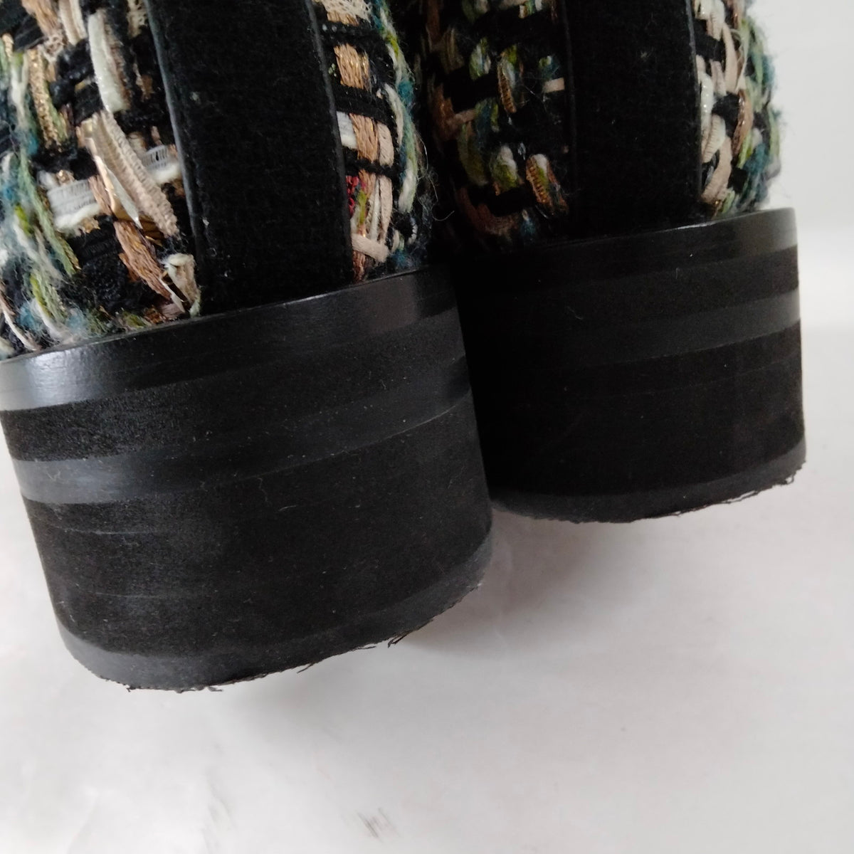 Chanel Multicolor Tweed Boots