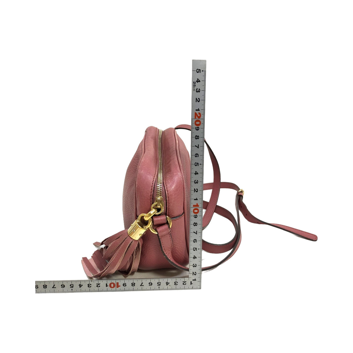 Gucci Pink Leather Tassel Crossbody Bag — detail 2