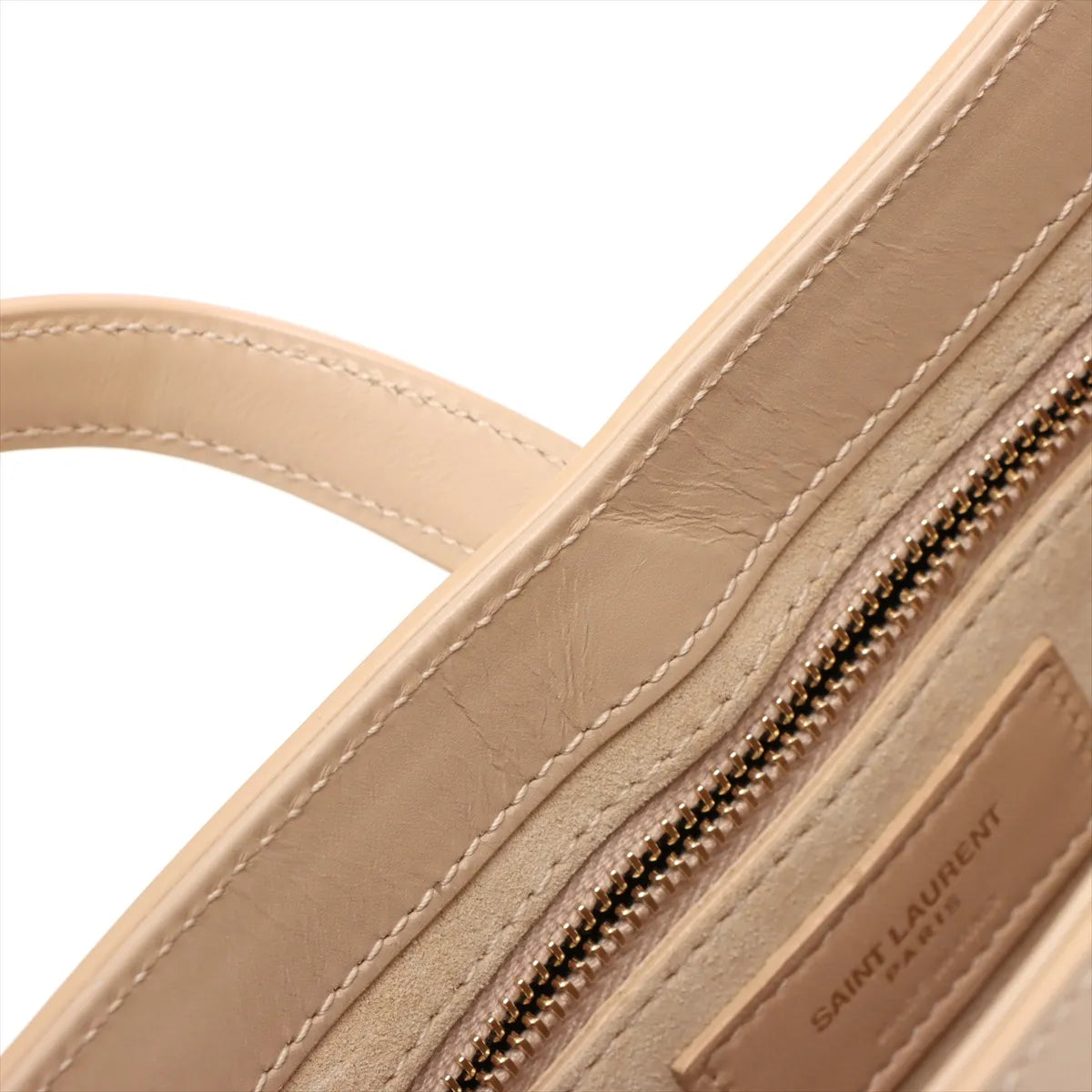 Saint Laurent Paris Le 5 a 7 Cassette Leather Shoulder Bag Beige