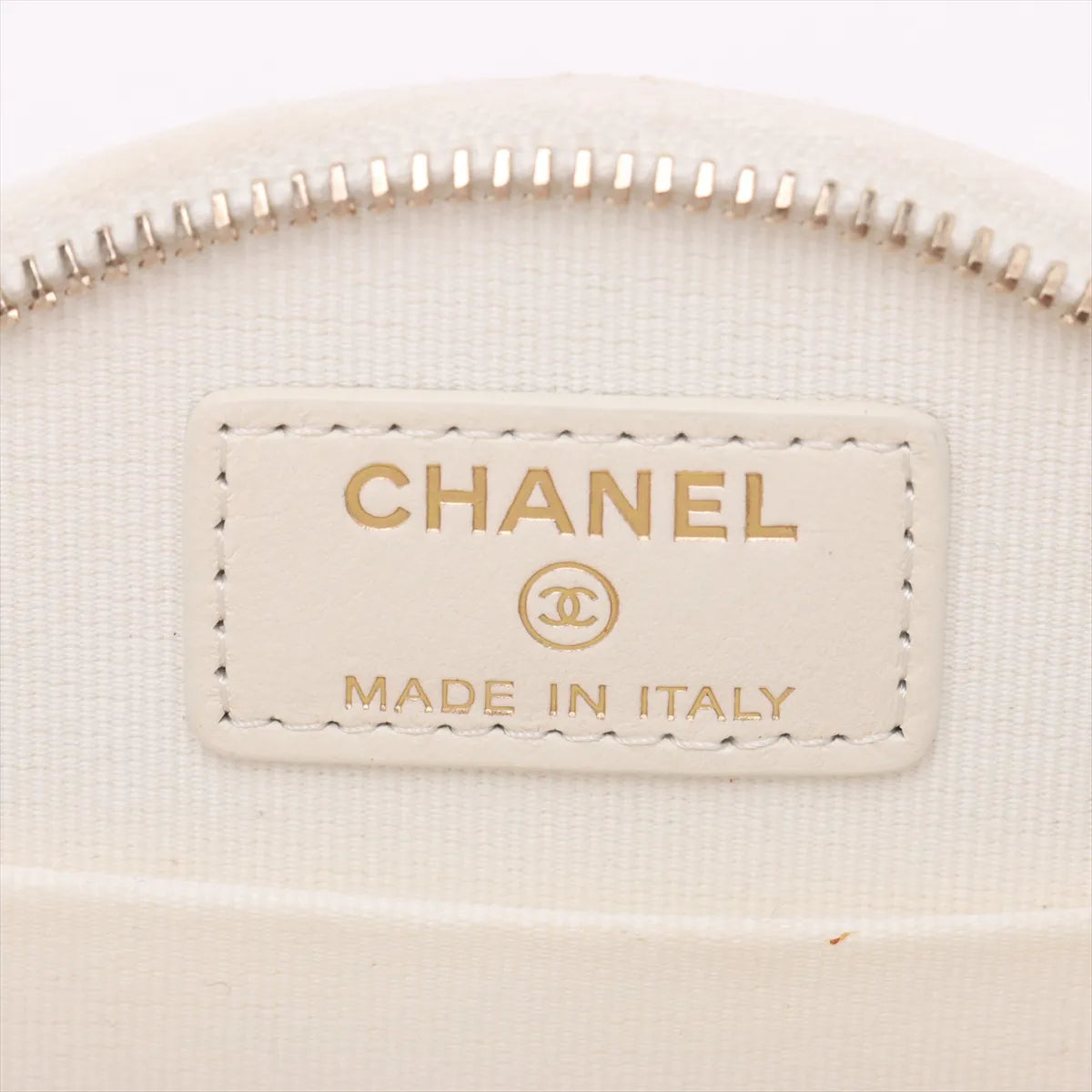 Chanel CC Logo Matelasse Caviar Skin Two-Way Round Shoulder Bag White