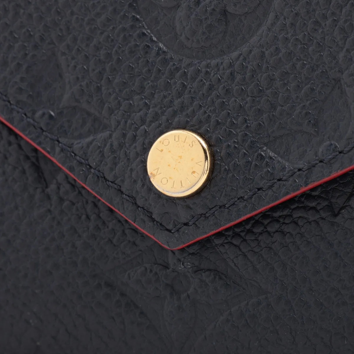 Louis Vuitton Monogram Empreinte Recto Verso Card Holder Marine Rouge