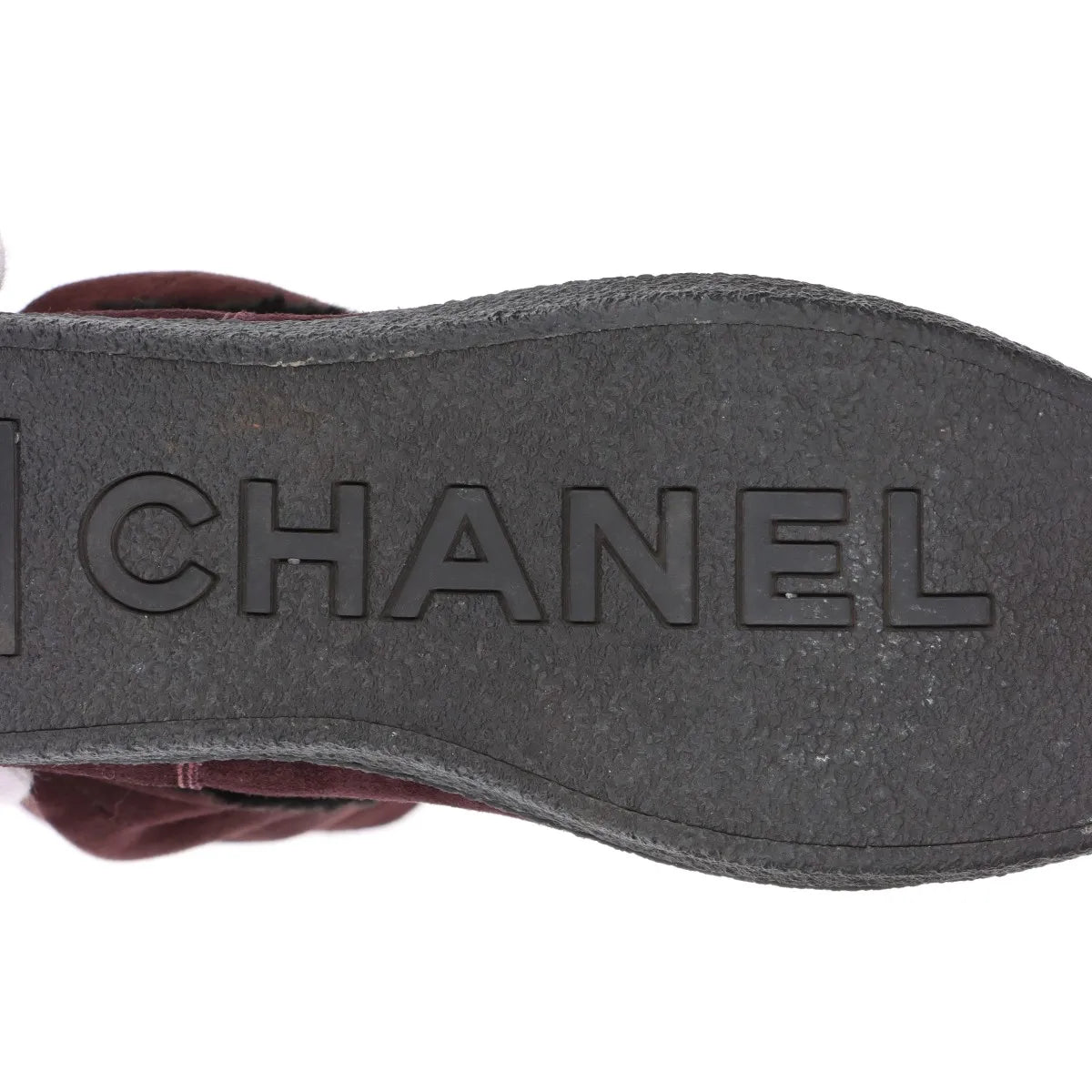 Chanel CC Logo Mouton Long Boots Bordeaux
