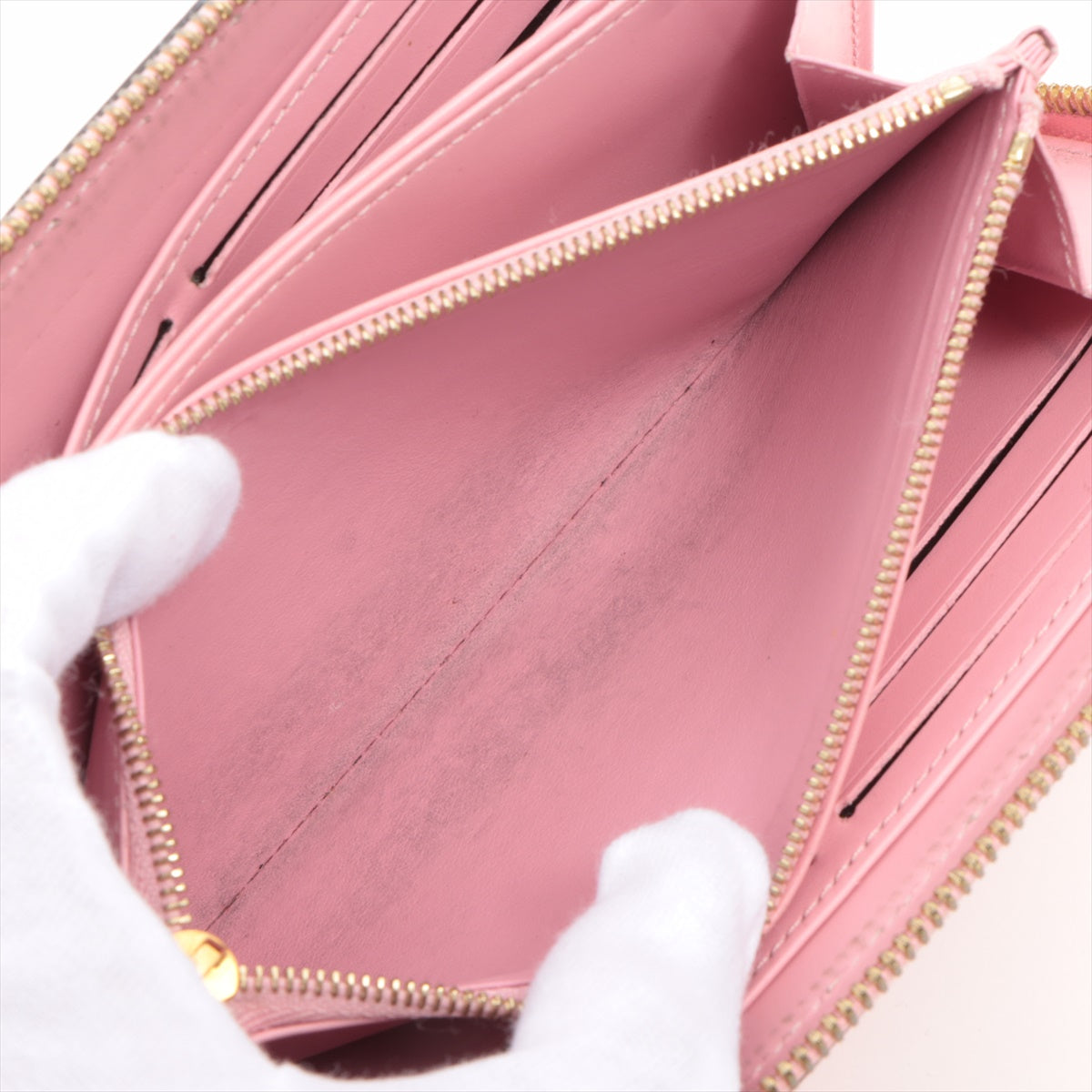 Louis Vuitton Monogram Vernis Zippy Wallet Pink