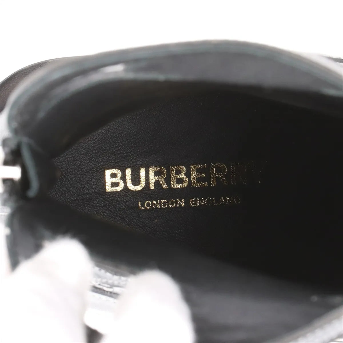 Burberry Leather Western Boots Ladies' Black x Red
