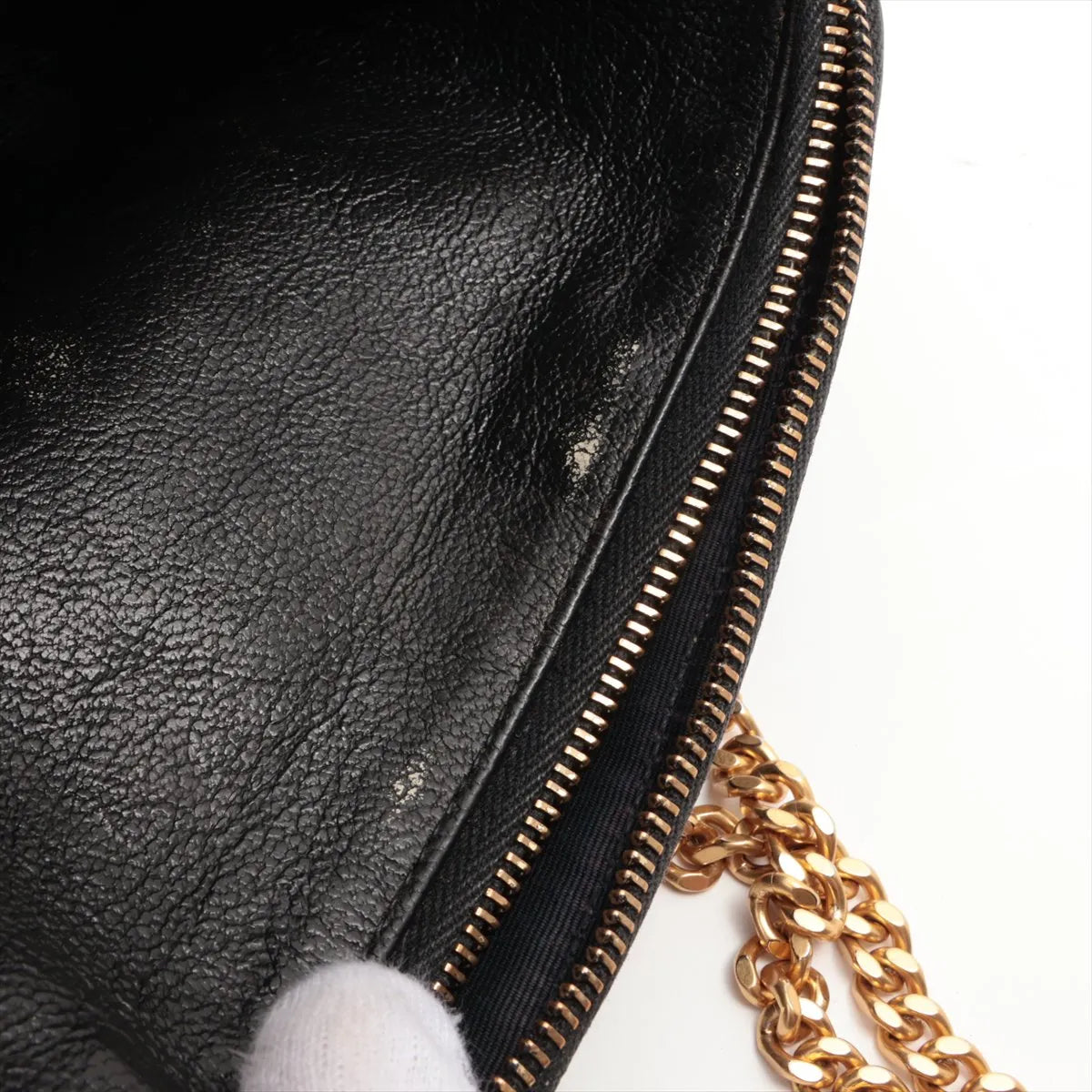 Saint Laurent Paris Becky Leather Chain Shoulder Bag Black