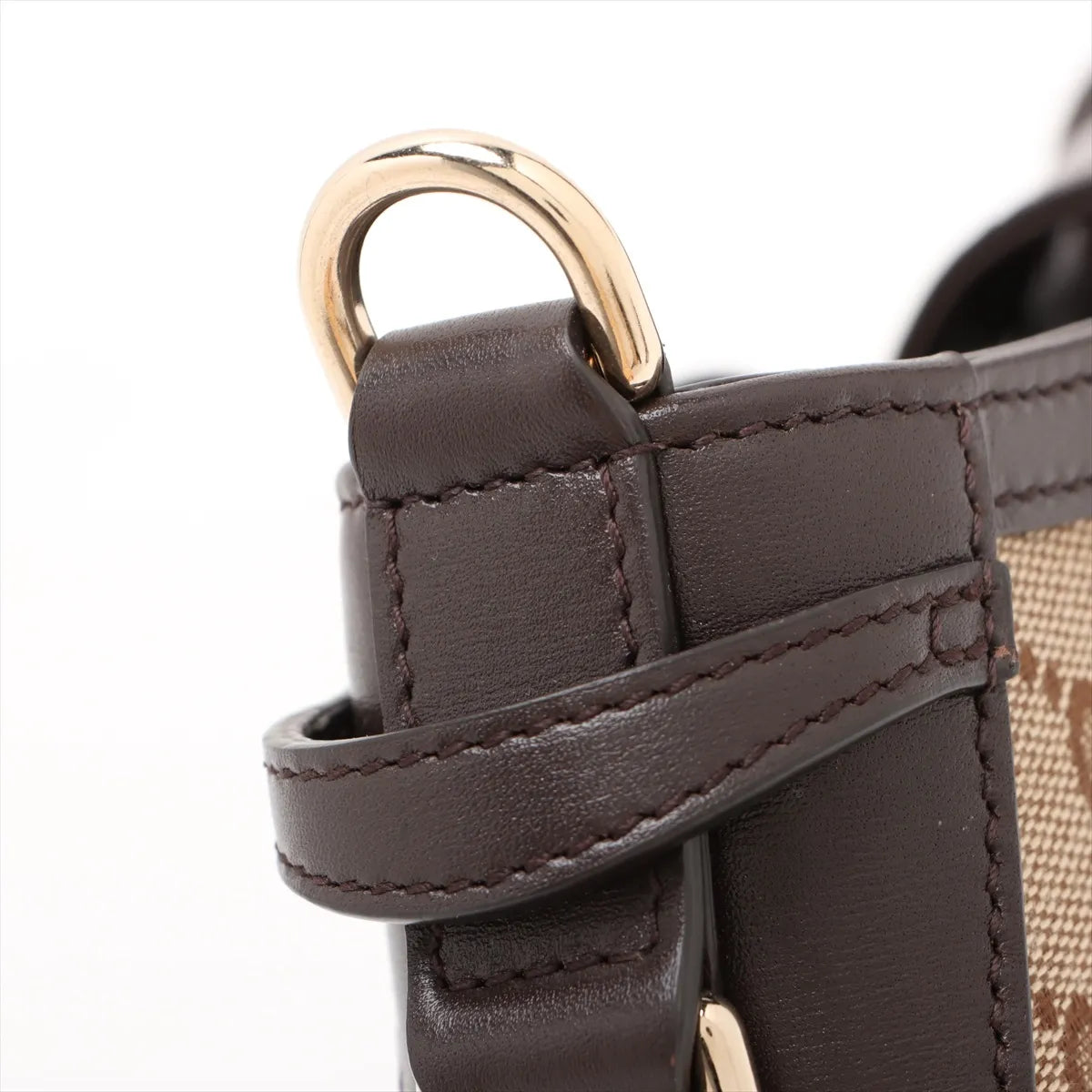 Gucci GG Supreme Moonside Canvas Leather Shoulder Bag Beige×Brown