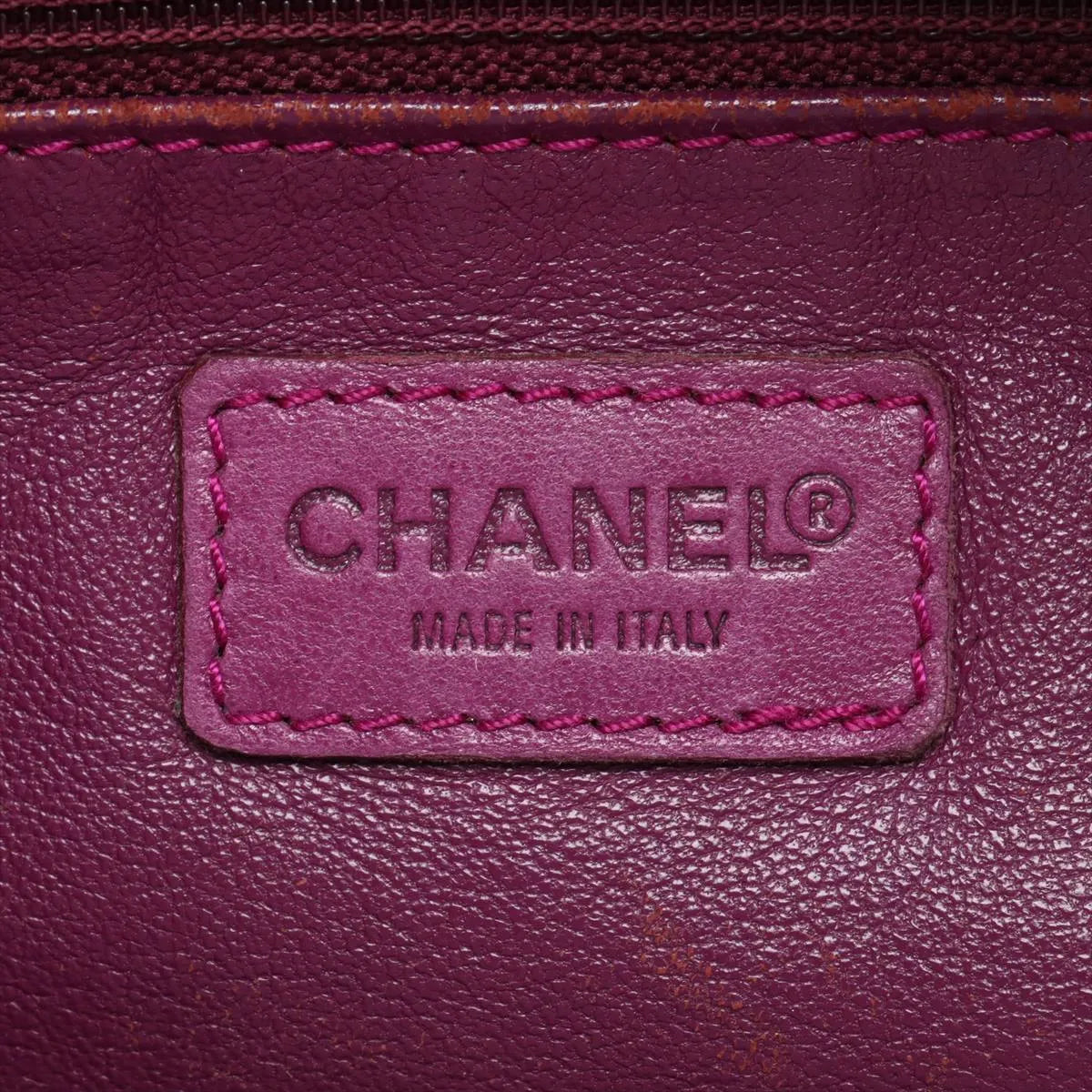Chanel CC Logo Fur Chain Tote Bag Purple