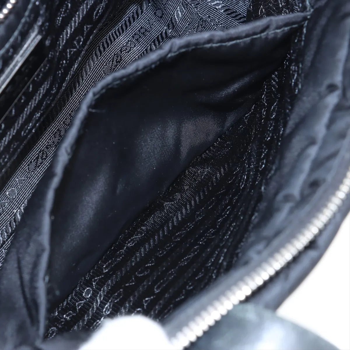 Prada Tessuto Matelasse Nylon Leather Two-Way Tote Handbag Black