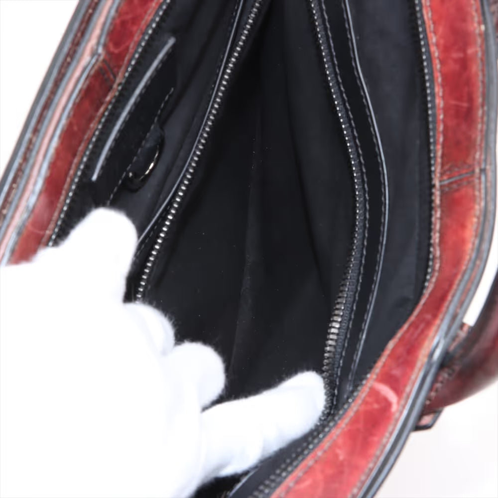 Berluti Calligraphy Profile Leather Hand bag Brown