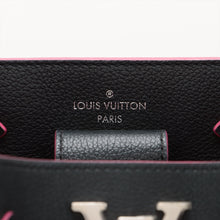 Load image into Gallery viewer, Preloved Louis Vuitton LV Logo Lockme Bucket Shoulder Bag Black Fuchsia