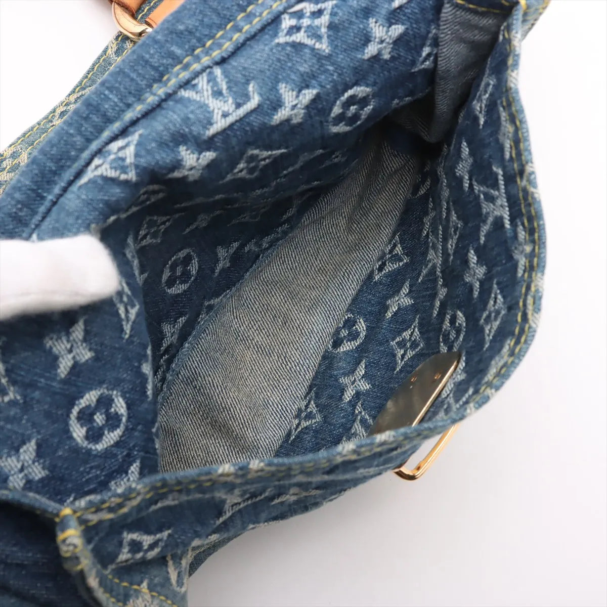 Louis Vuitton Monogram Denim Flat Shopper Blue