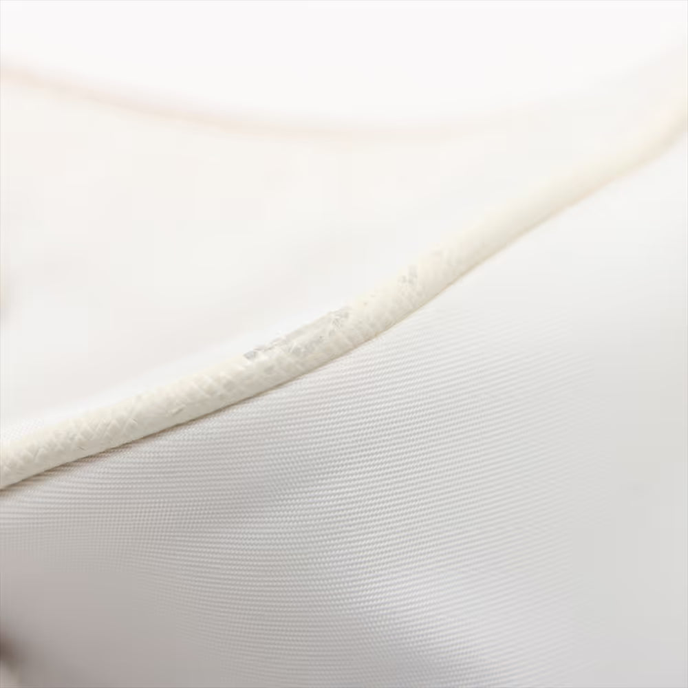Prada Tessuto Nylon Leather Two-Way Shoulder Bag White