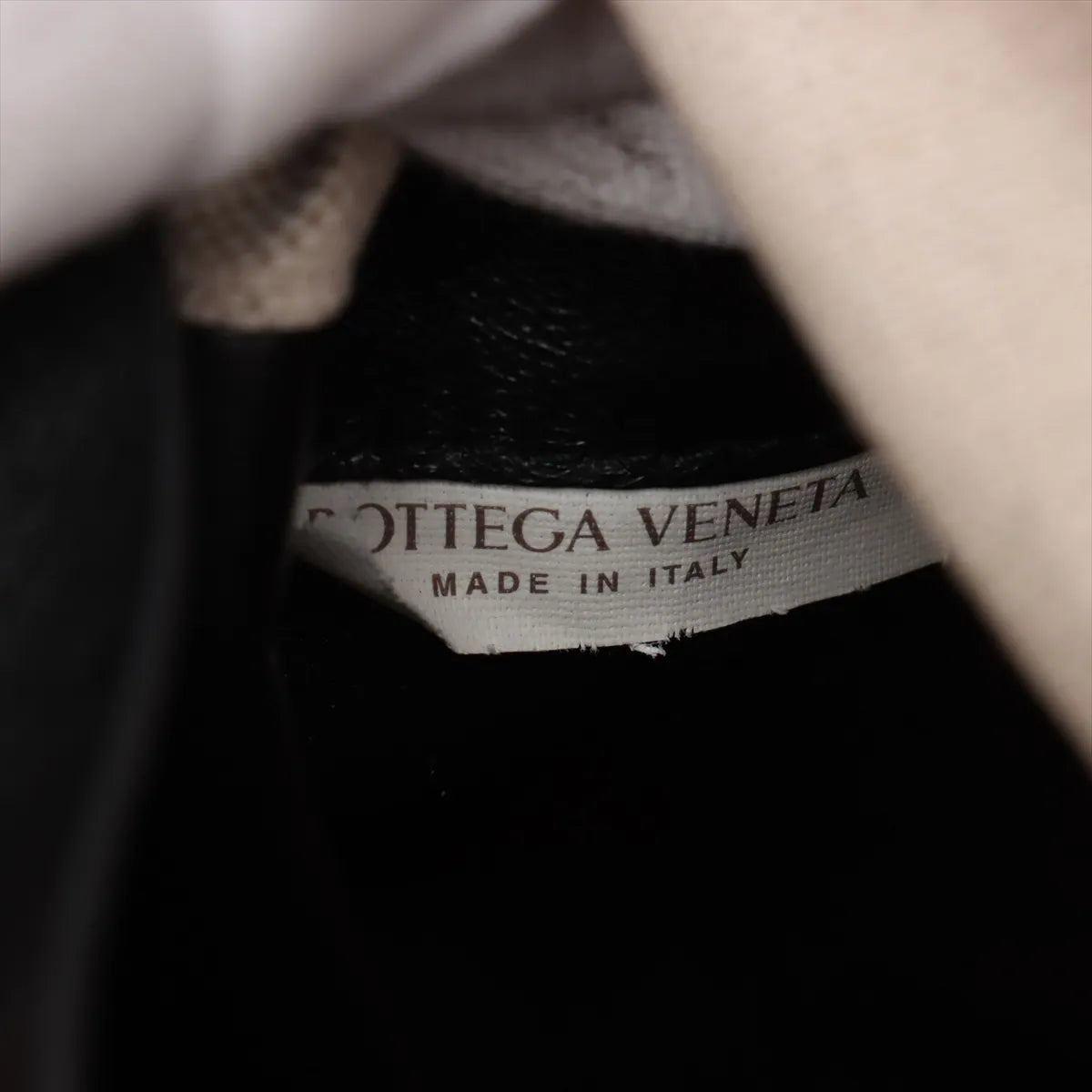 Bottega Veneta Vintage Canvas Leather Shoulder Bag Beige