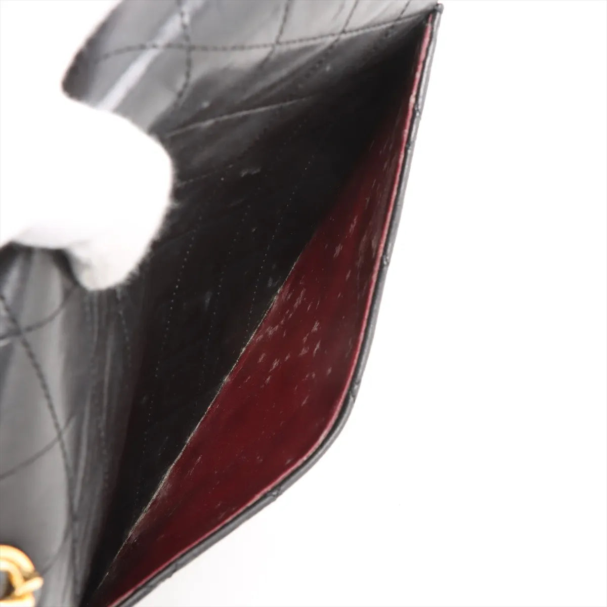 Chanel CC Logo Matelassé Lambskin Double Flap Double Chain Bag Black