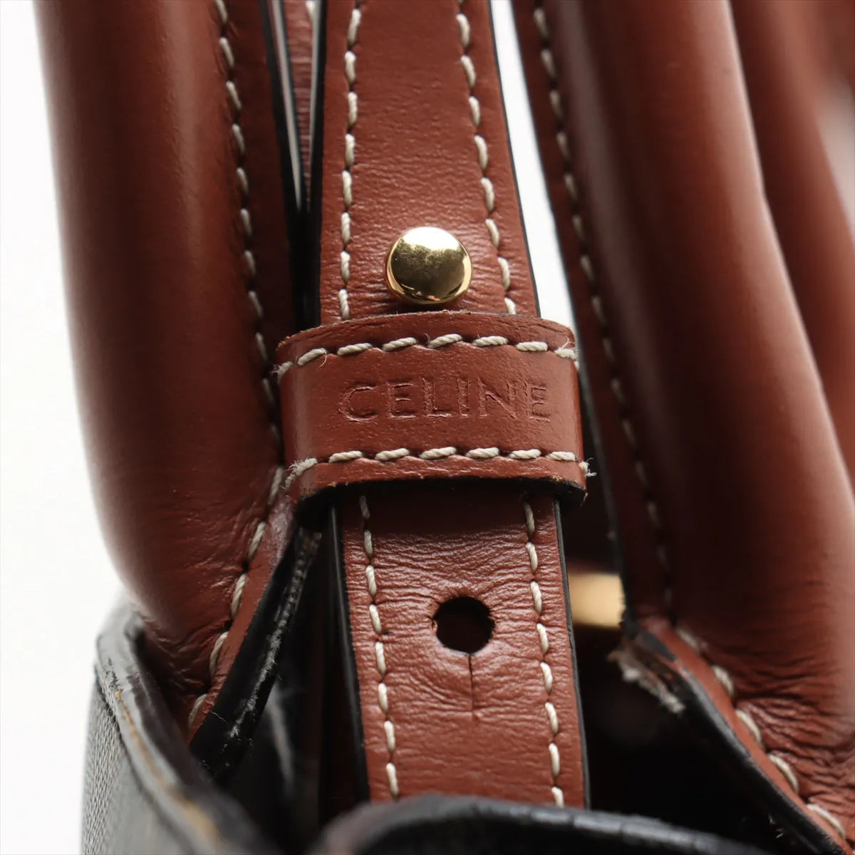 Celine Vertical Cabas Leather Two-Way Mini Tote Bag Brown