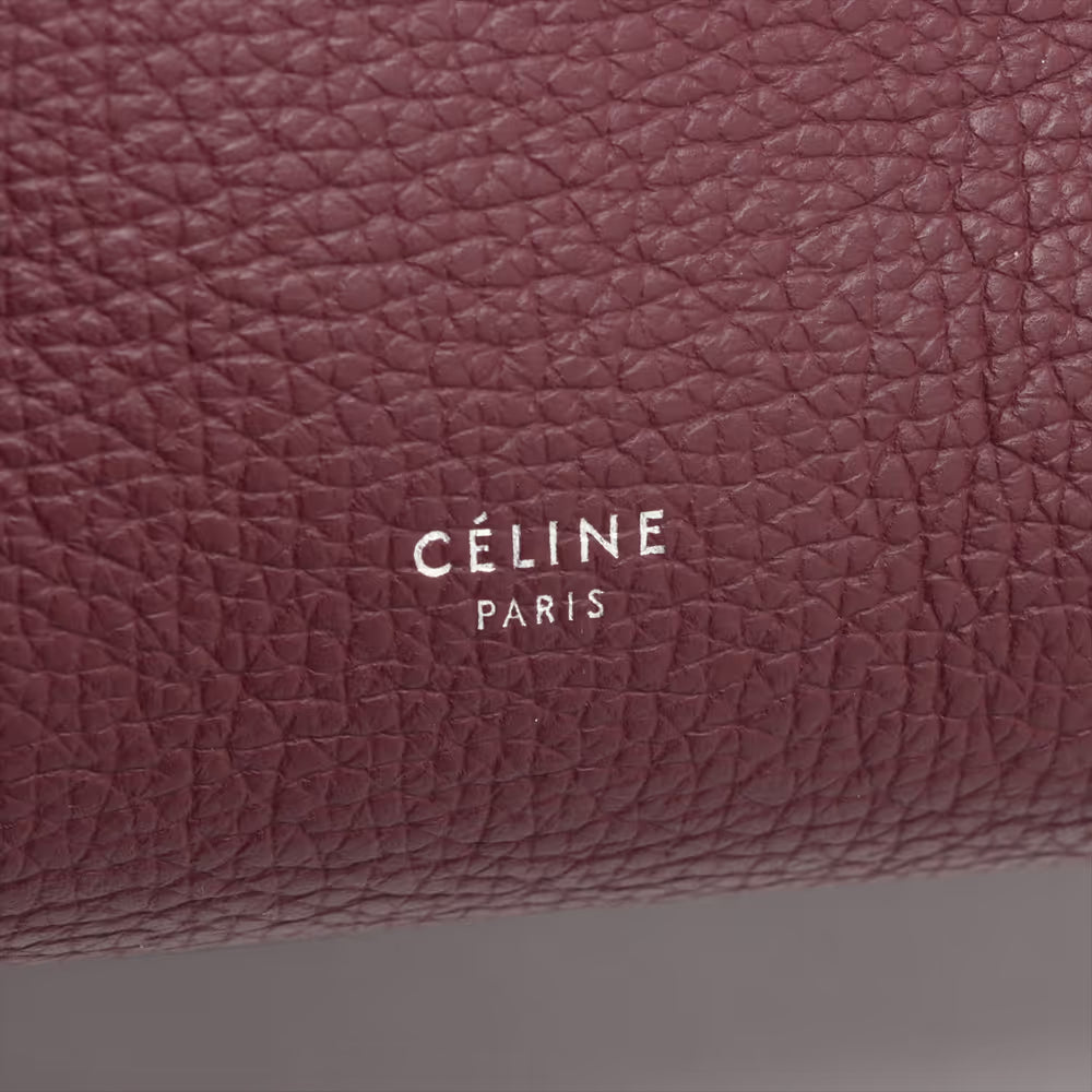 Celine Big Bag Small Leather Two-Way Shoulder Bag Bordeaux