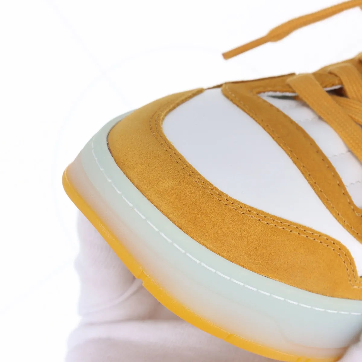Jimmy Choo Leather Suede Sneakers White x Mustard Yellow
