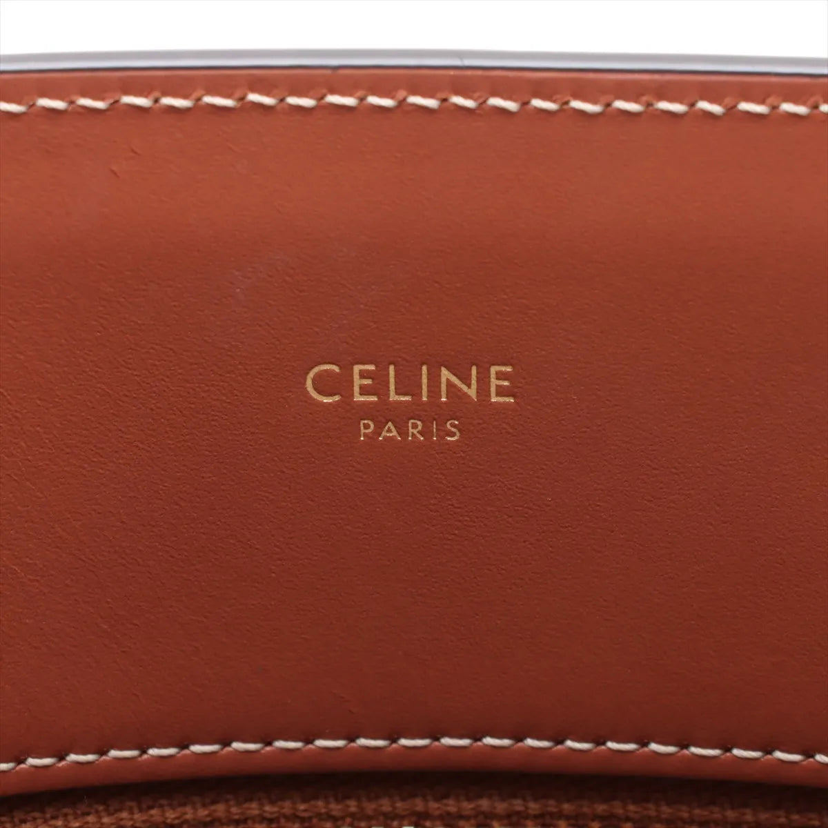 Celine Monogram Cloth Vertical Cabas Tote Shoulder Bag Beige x Brown