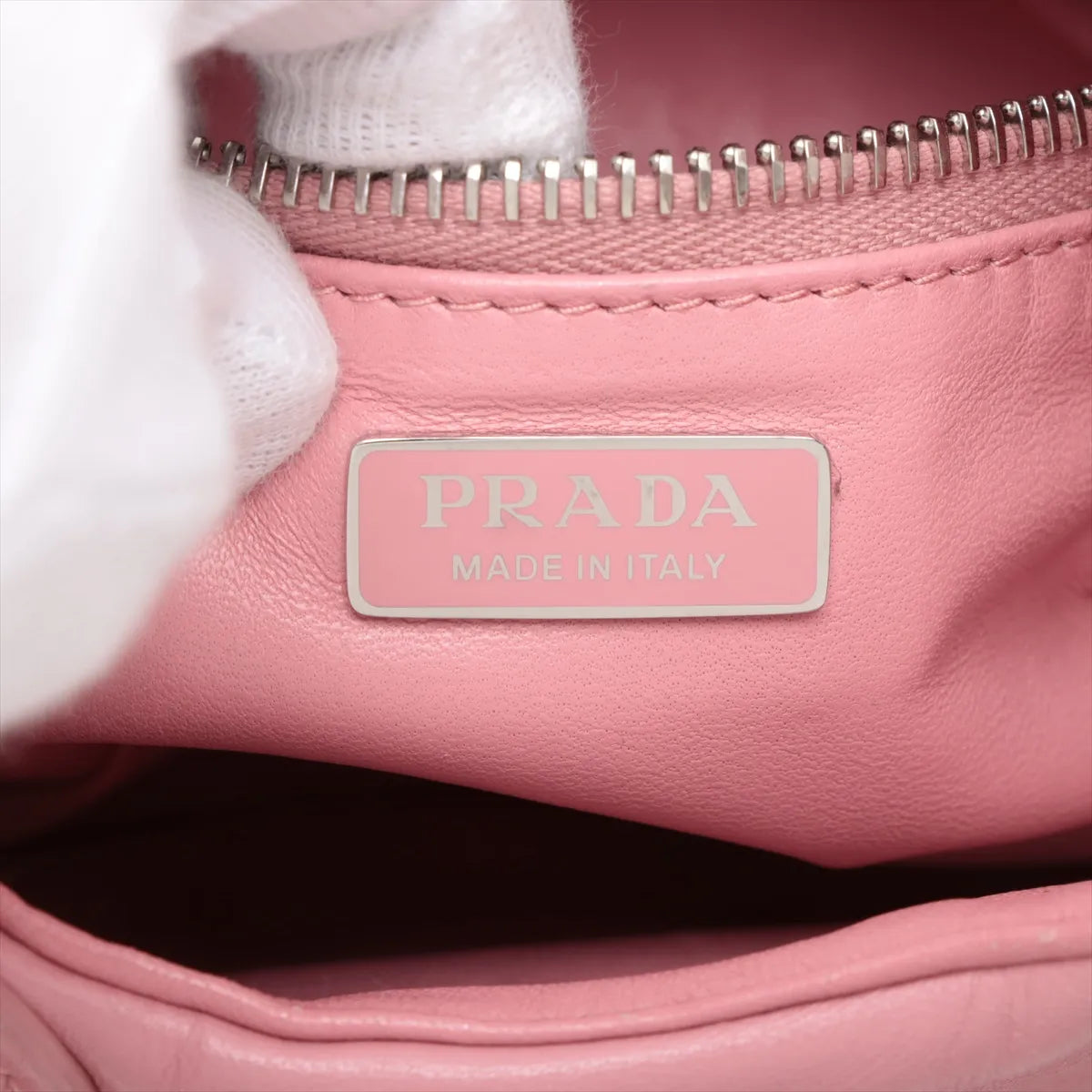 Prada Nappa Soft Moon Leather Two-Way Shoulder Bag Pink
