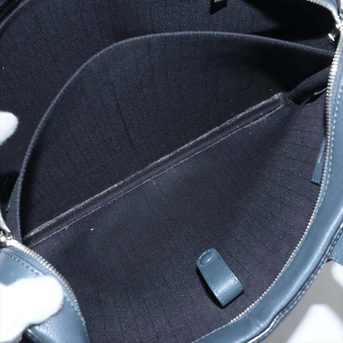 Loewe Goya Leather Two-Way Business Bag Gray