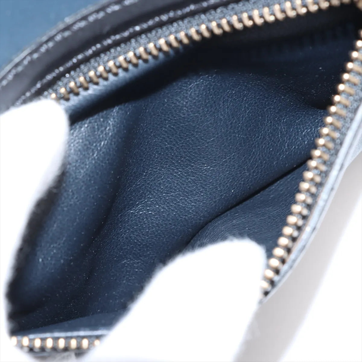 Celine Luggage Mini Shopper Leather Handbag Navy x Brown