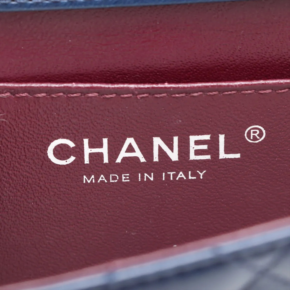 Chanel CC Logo Matelasse Lambskin Chain Shoulder Bag Navy Blue