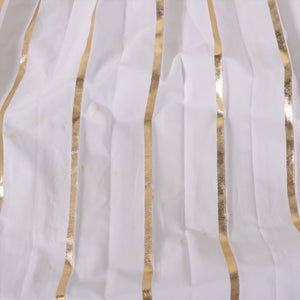 Valentino Garavani High-rise Pleated Midi Skirt White x Metallic Gold