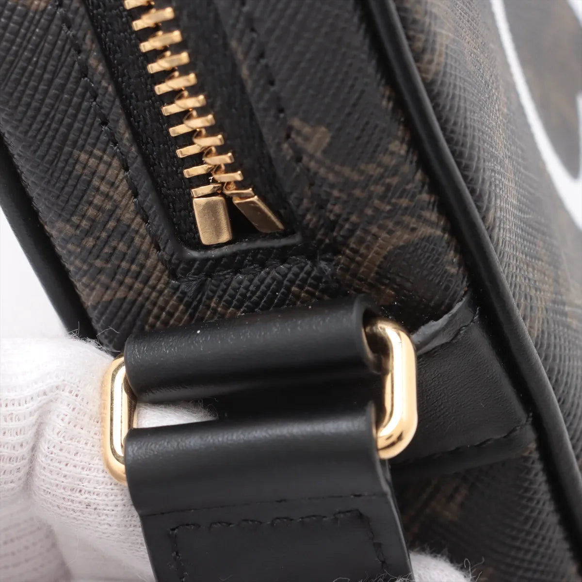 Celine Triomphe Medium Messenger Bag Black x Brown