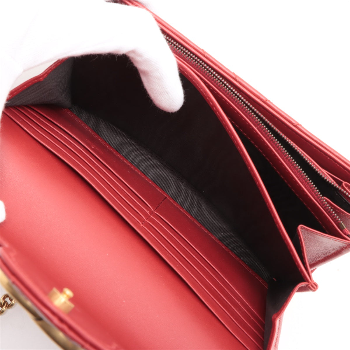 Gucci GG Marmont Leather Chain Wallet Bag Red * PREORDER *