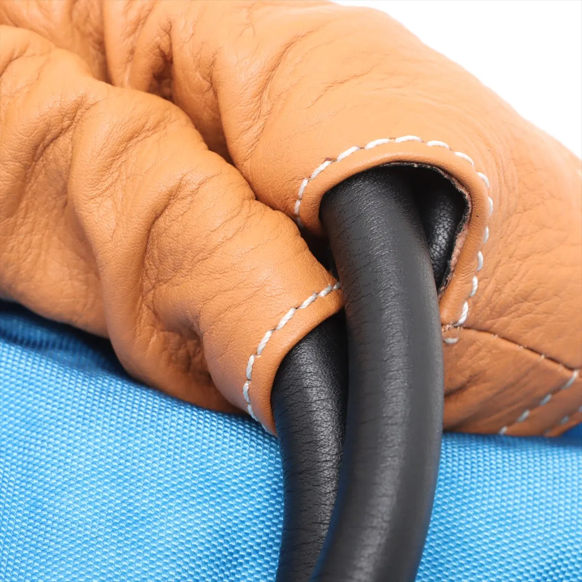 Loewe Puffy Yago Leather x Nylon Backpack Blue x Brown