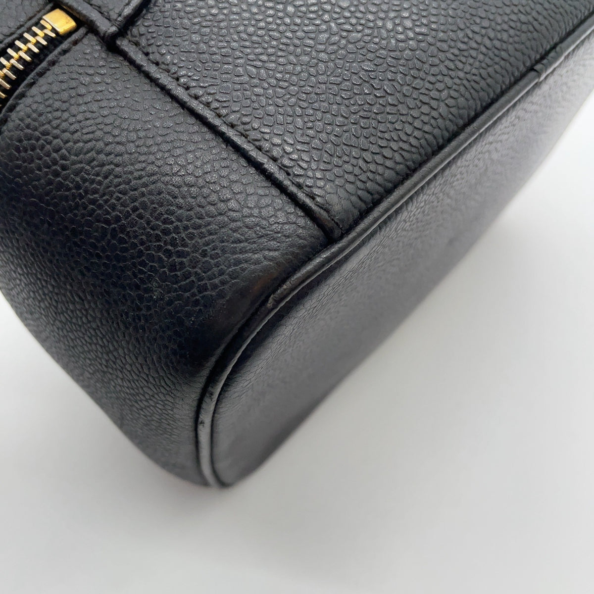Chanel CC Logo Caviar Leather Vanity Bag Black