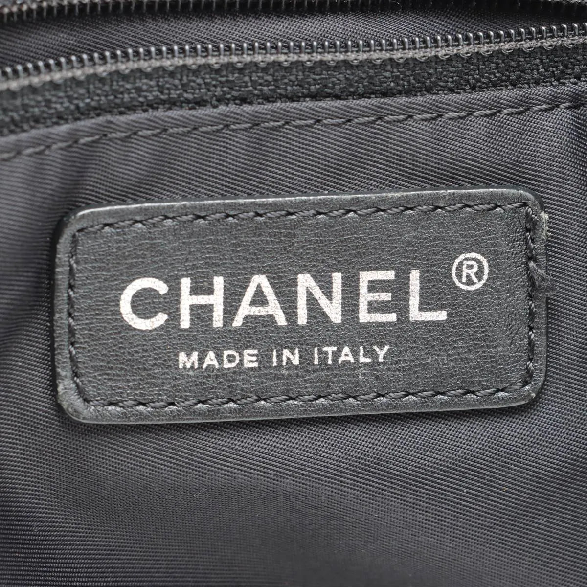 Chanel CC Logo Travel Line Nylon x Leather Tote Bag Beige x Black