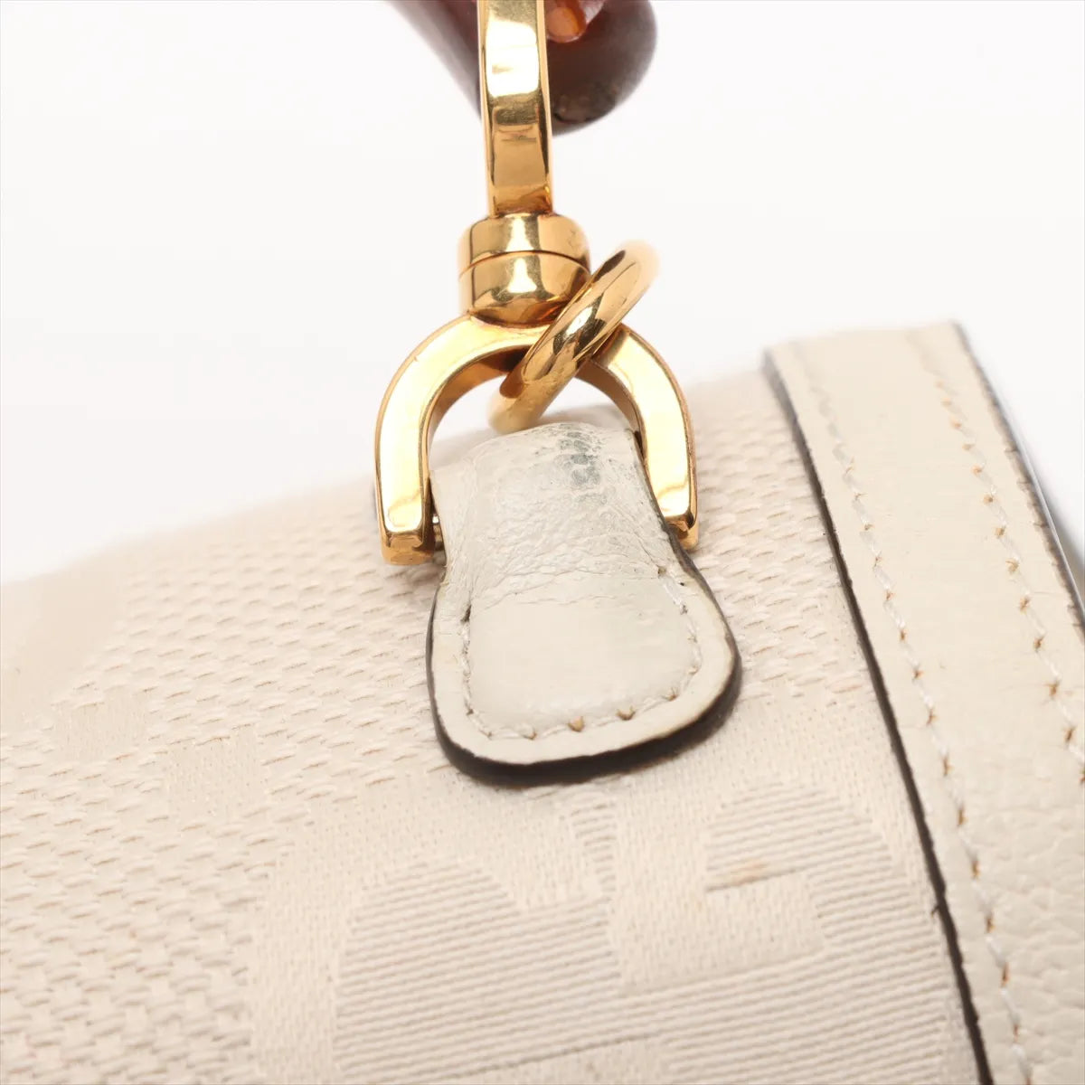 Gucci Jumbo GG Bamboo Canvas Leather Two-Way Shoulder Bag Beige