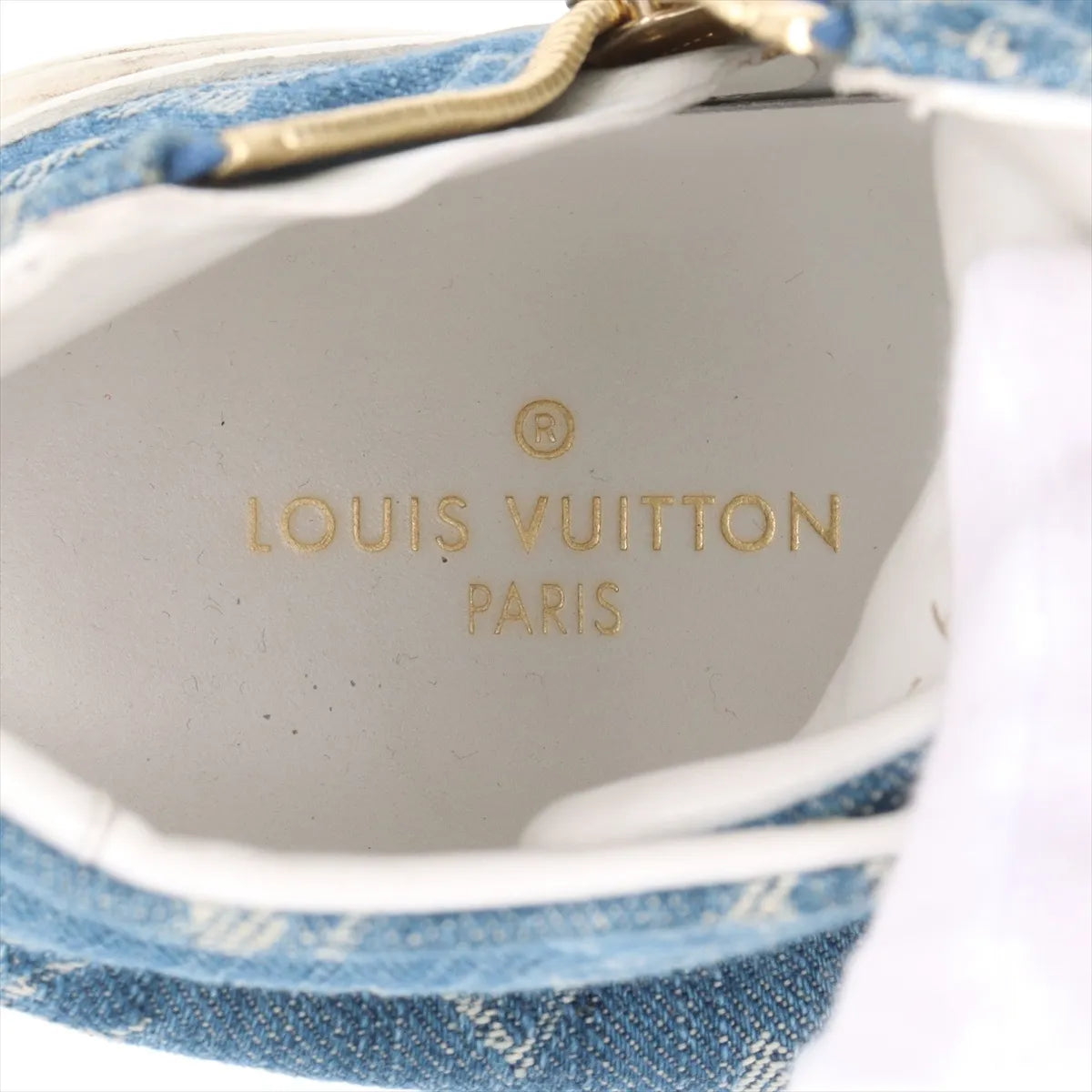 Louis Vuitton Stellar Denim Leather High-top Sneakers Blue x White