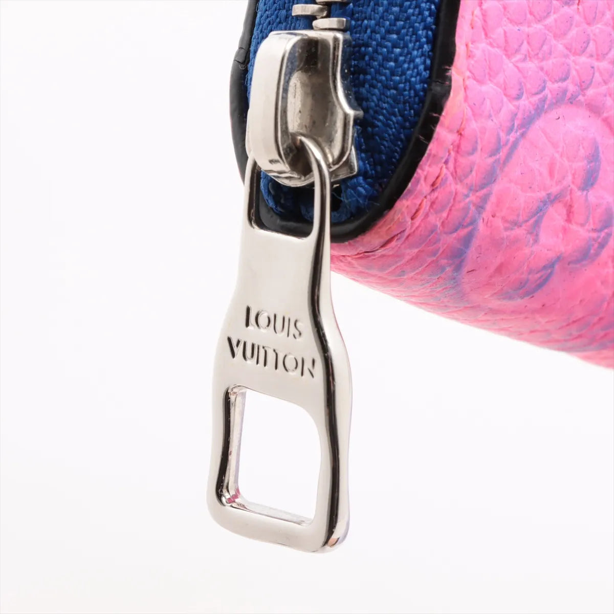 Louis Vuitton Monogram Illusion Zippy Wallet Vertical Blue x Neon Pink