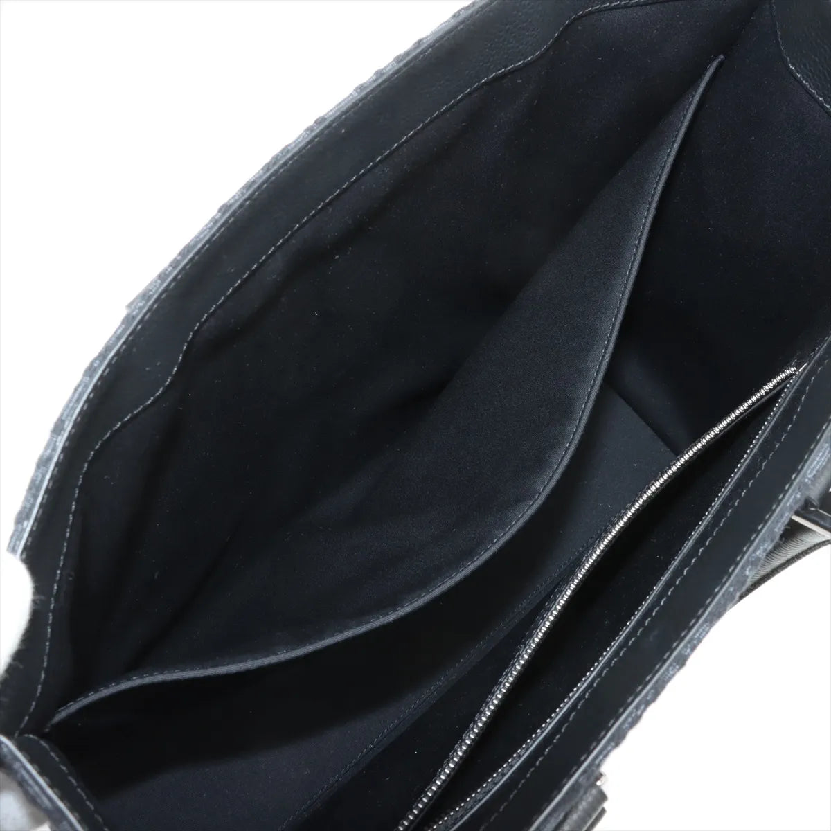 Christian Dior Oblique East West Canvas Leather Two-Way Handbag Black