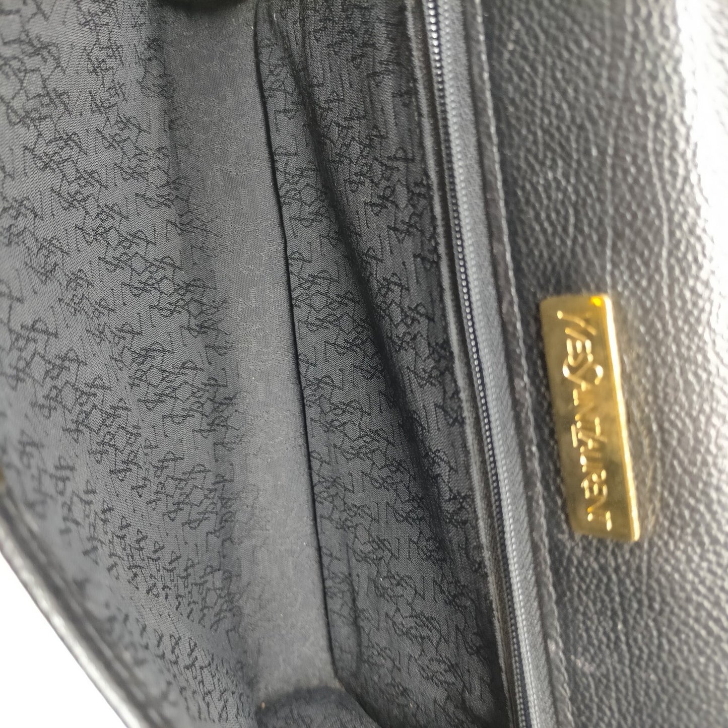 Yves Saint Laurent Leather Clutch Bag Black