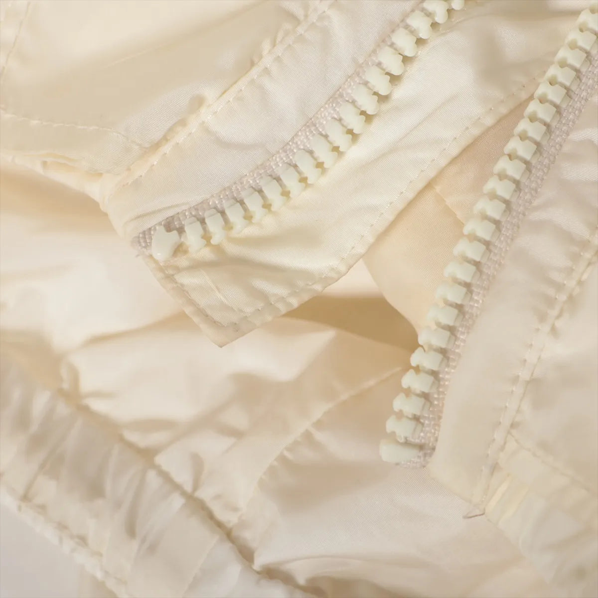 Moncler Ruffle Nylon Jacket Ivory