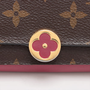 Authentic Louis Vuitton Monogram Flower Wallet Fuchsia