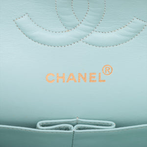 Chanel Matelasse 25 Lambskin Double Flap Double Chain Bag Tiffany Blue