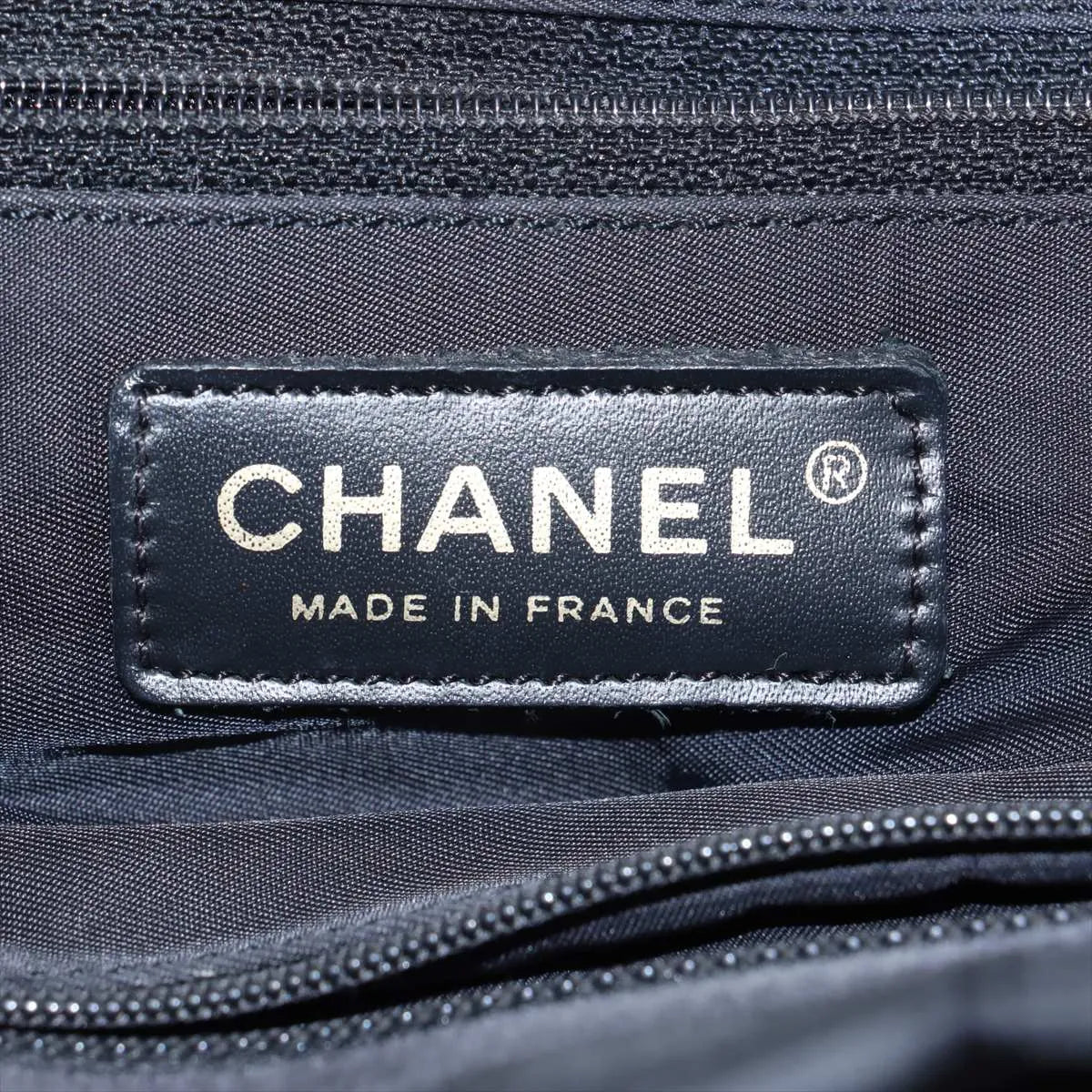 Chanel CC Logo New Travel Line Nylon Leather Tote Bag Black