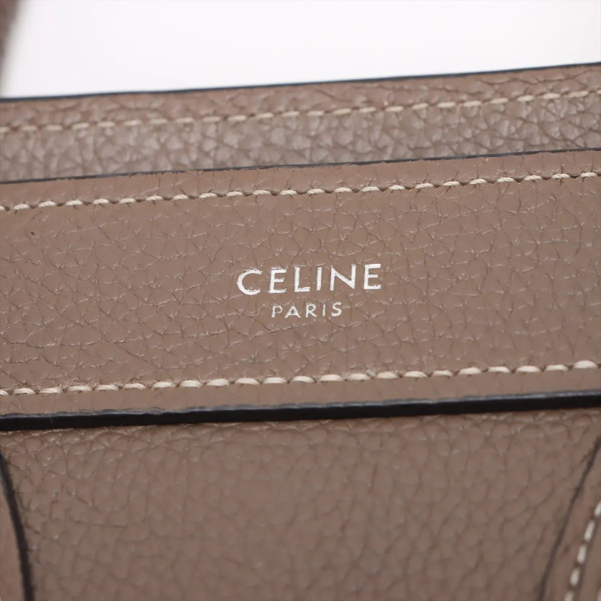 Celine Luggage Nano Shopper Leather Two-Way Shoulder Bag Dark Brown