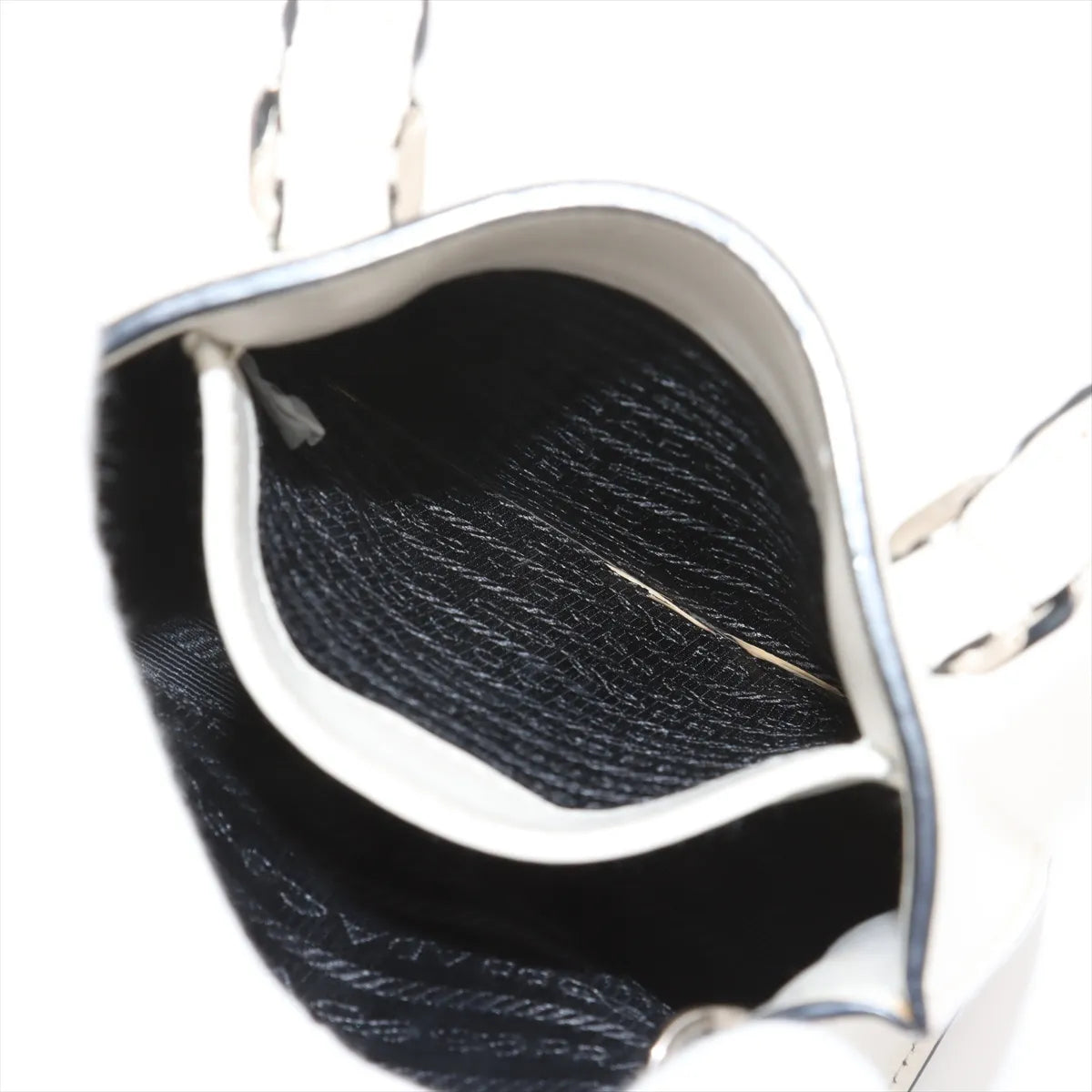 Prada Saffiano Leather Two-Way Handbag White