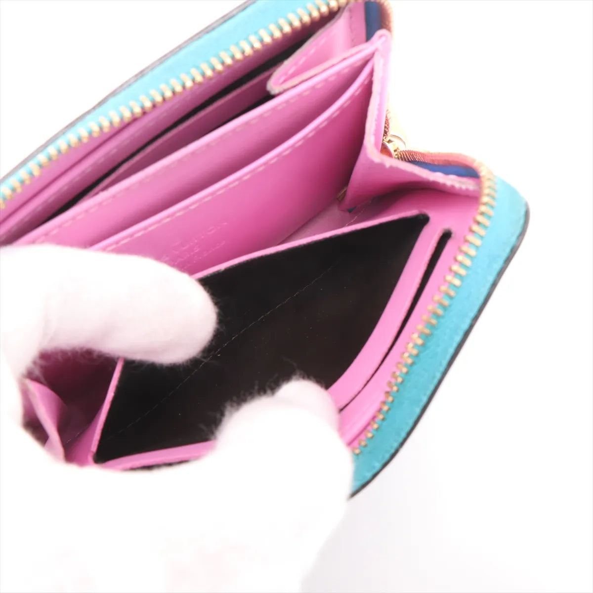 Louis Vuitton Vernis Zippy Coin Purse Baby Blue Neon